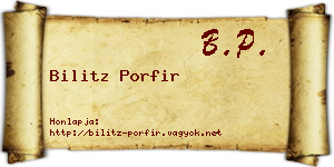 Bilitz Porfir névjegykártya